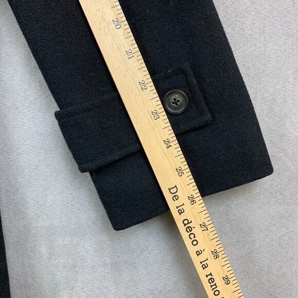 Tommy Hilfiger Mens Double Breasted Pea Coat 38S Medium Black Wool Jacket - Picture 7 of 10